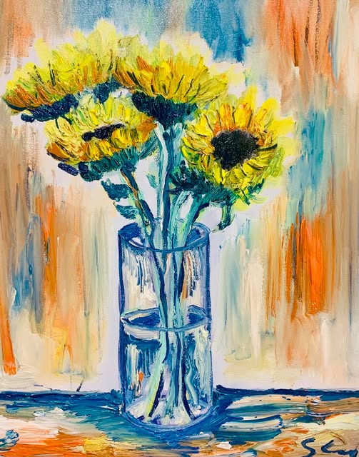 Sunflowers in Oils.